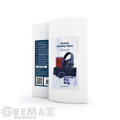 Подготовка 3D принтиране и сканиране GemBird Алкохолни кърпички за почистване на дисплей (50 бр.)